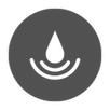 gray water droplet in a circle icon